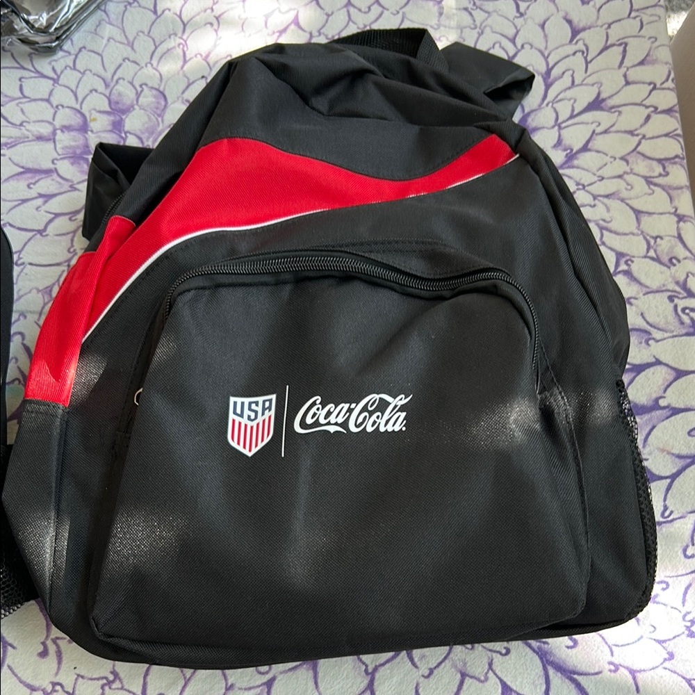 Coca Cola USA Black and Red Backpack